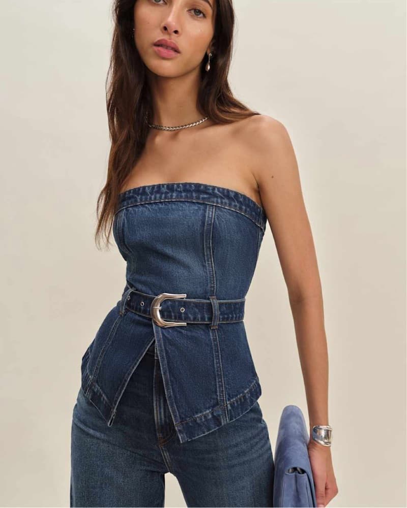 Reformation Collins Denim Top - Image 2