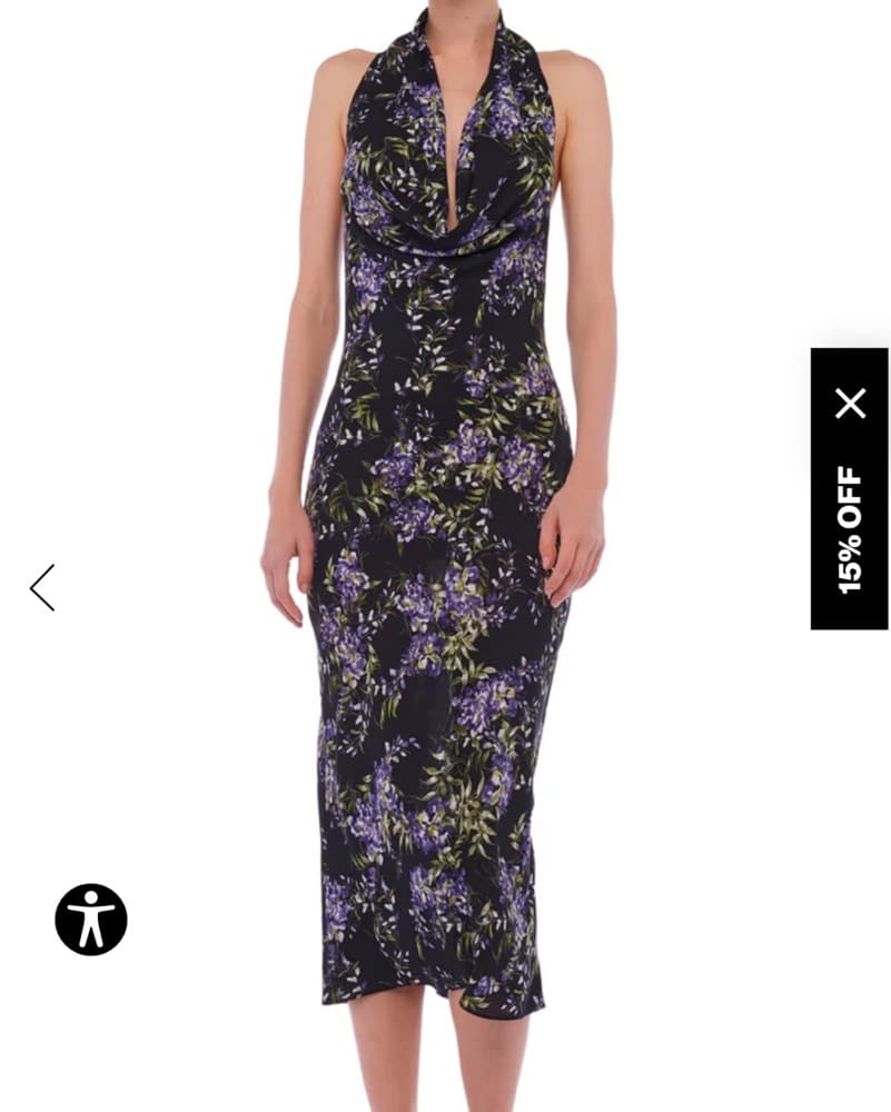 Norma Kamali Floral Halter Midi Dress - Image 2