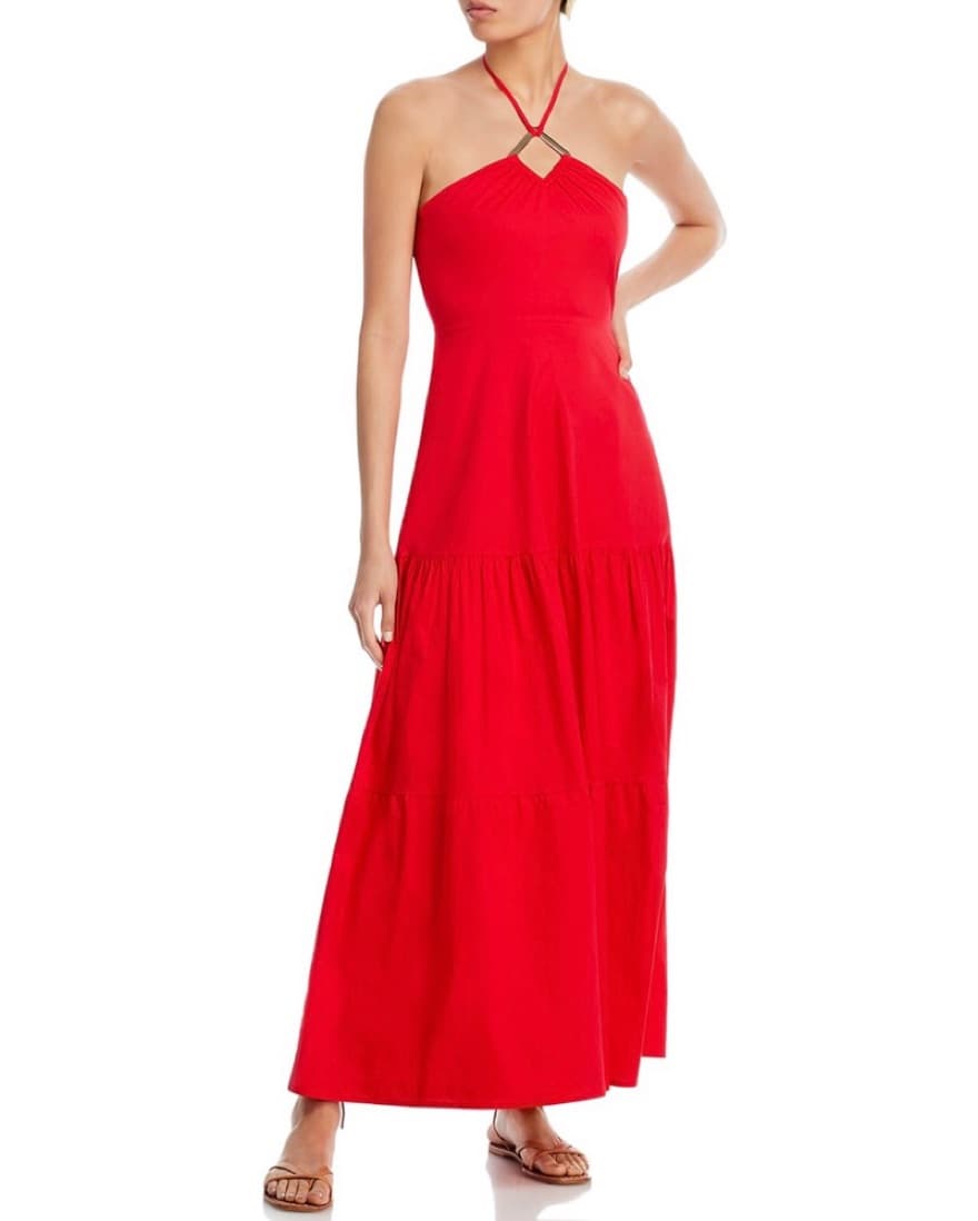 AQUA Bloomingdales - Red Flowy Dress  - Image 1
