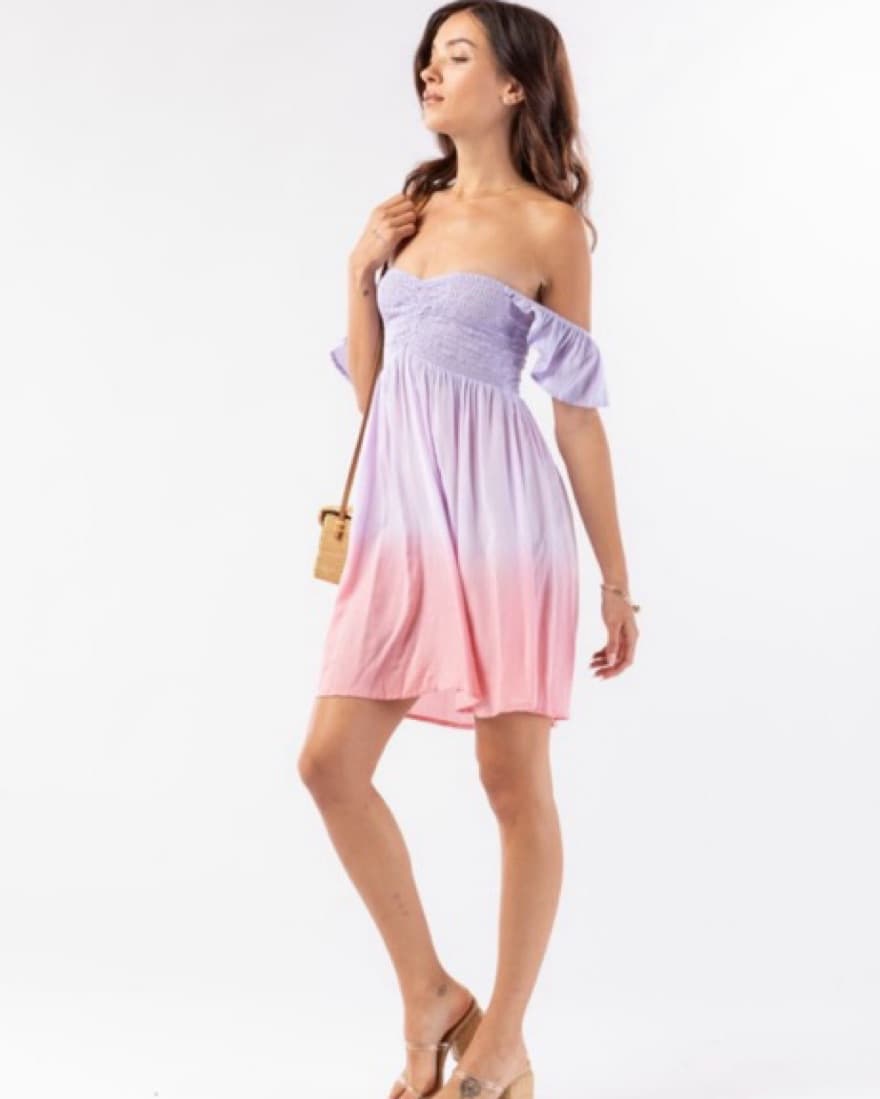Tiare Hawaii Purple Pink Ombre Mini Dres - Image 1
