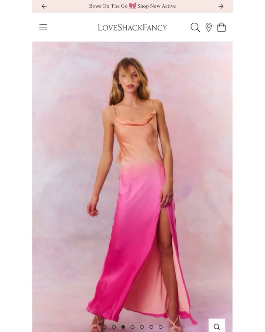 LoveShackFancy Sunset Pink Ombre Dress - Image 4