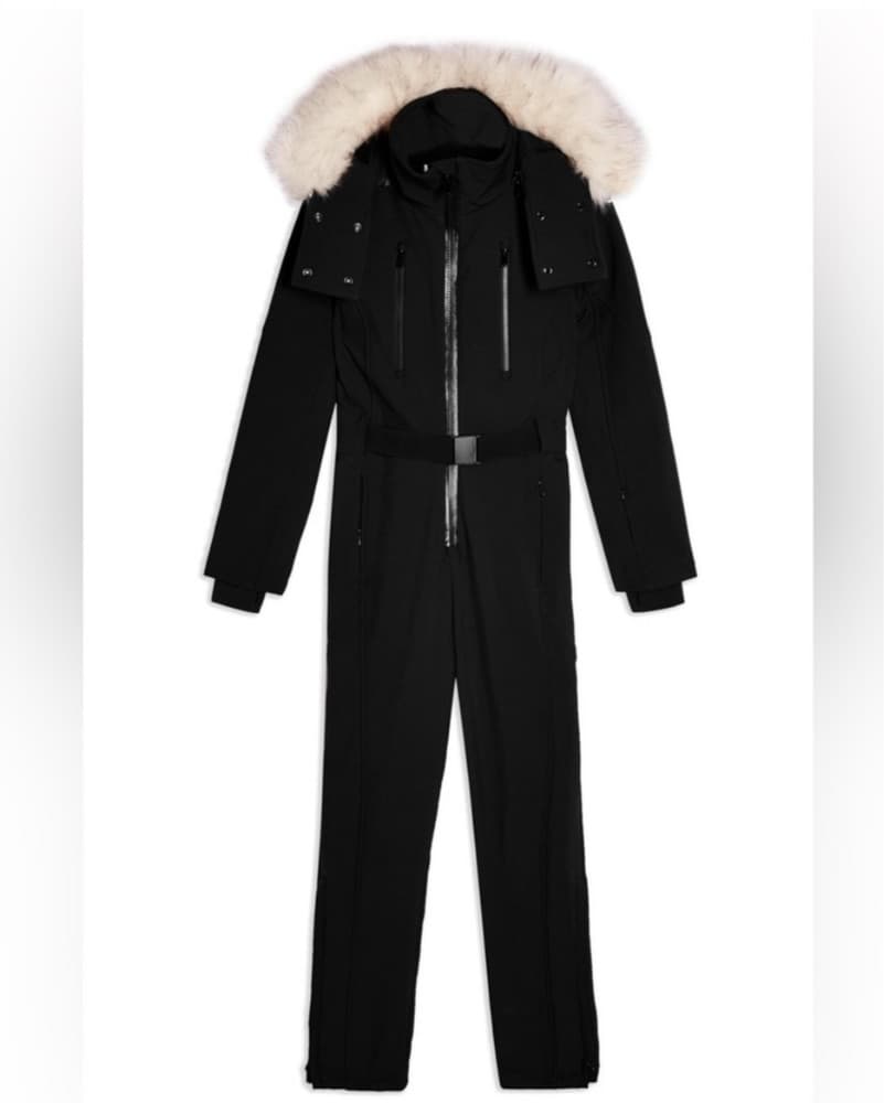 One Piece Ski Suit With Faux Fur Hood - Image 3