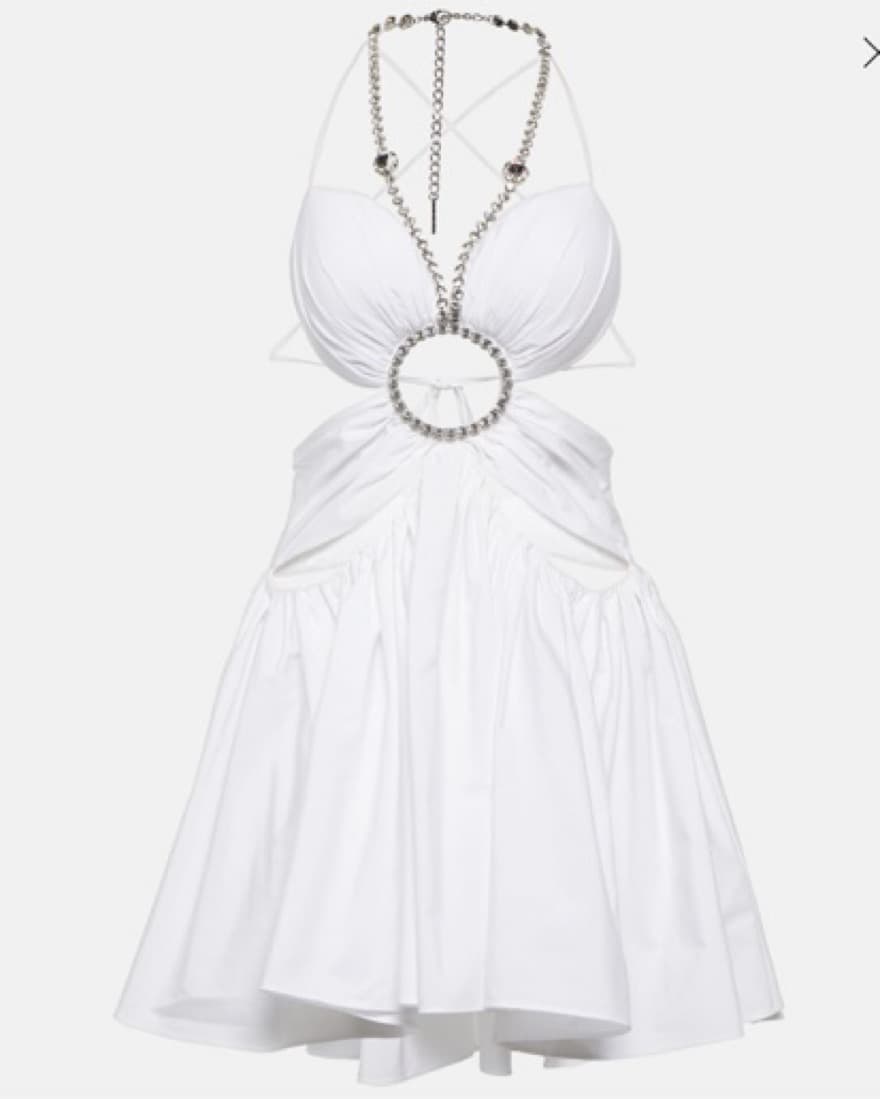 AREA Butterfly gathered poplin minidress - Image 2