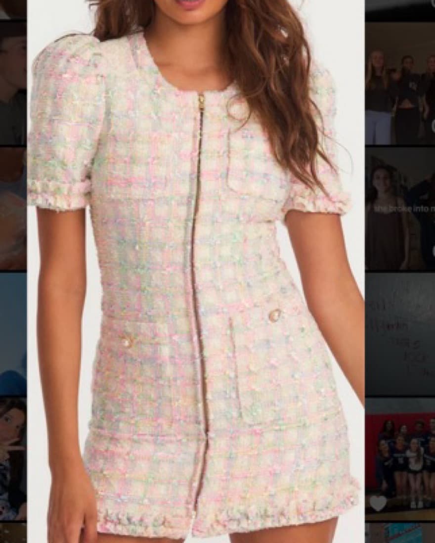 LOVE SHACK FANCYFloral Tweed Mini Dress  - Image 1