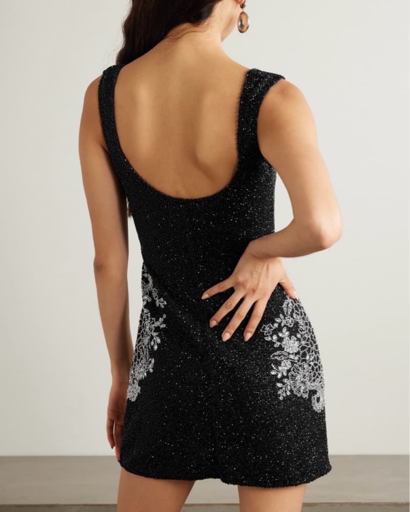 Clio Peppiatt Black Sequin Mini Dress - Image 3