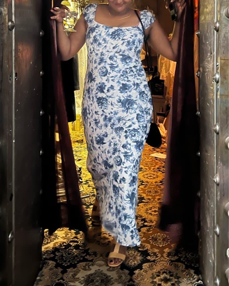 Floral Printed Abercrombie Midi Dress - Image 1