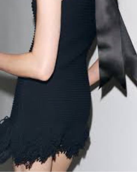 Fringed Knit Checkered Black Dress - Image 3