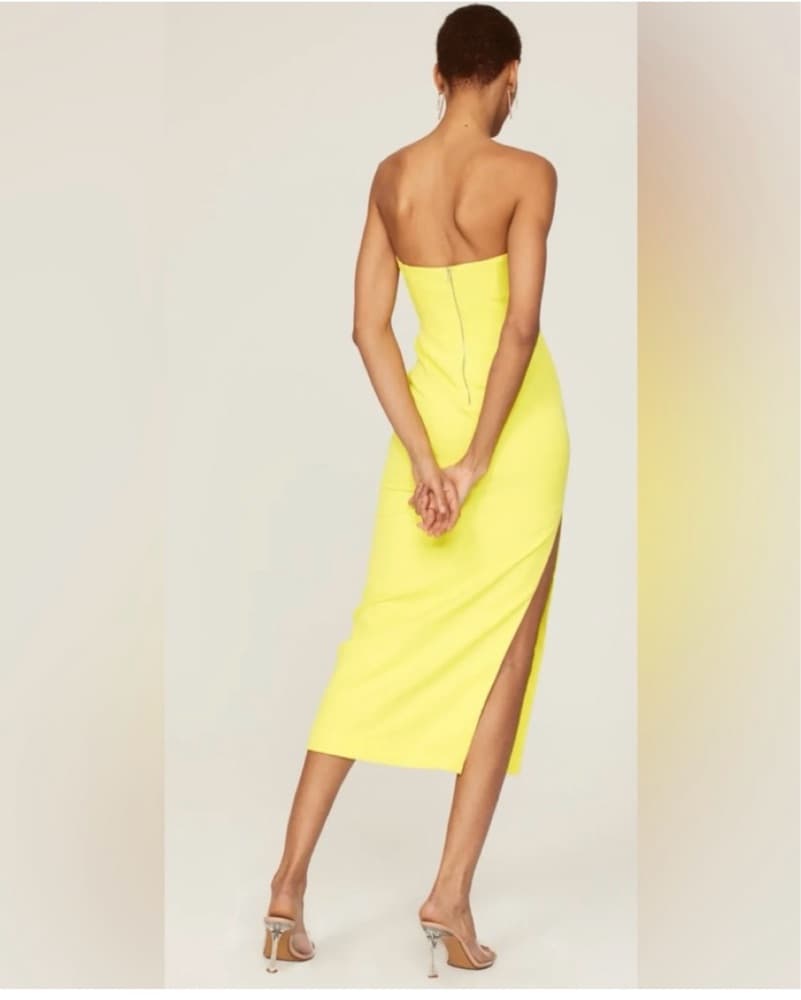 Vibrant Yellow Midi Dress - Image 3