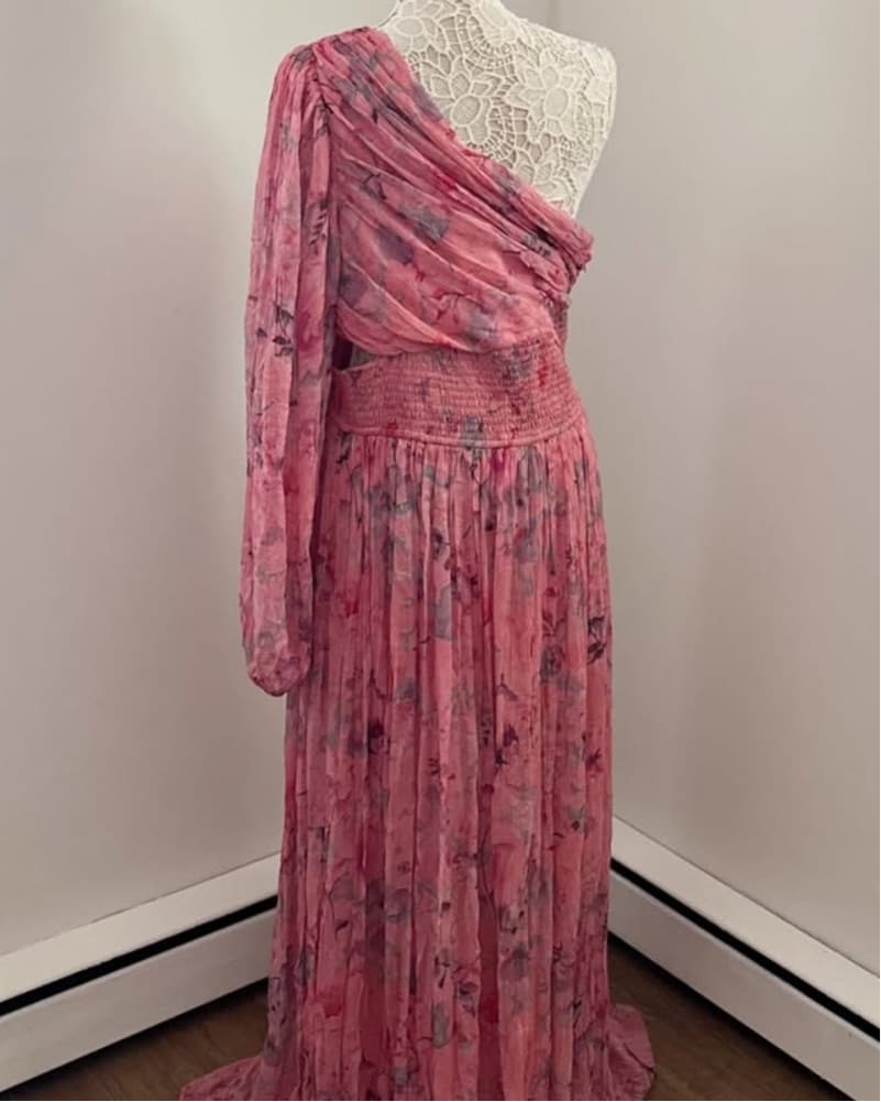 BHLDN Iris One-Shoulder Chiffon Dress - Image 4