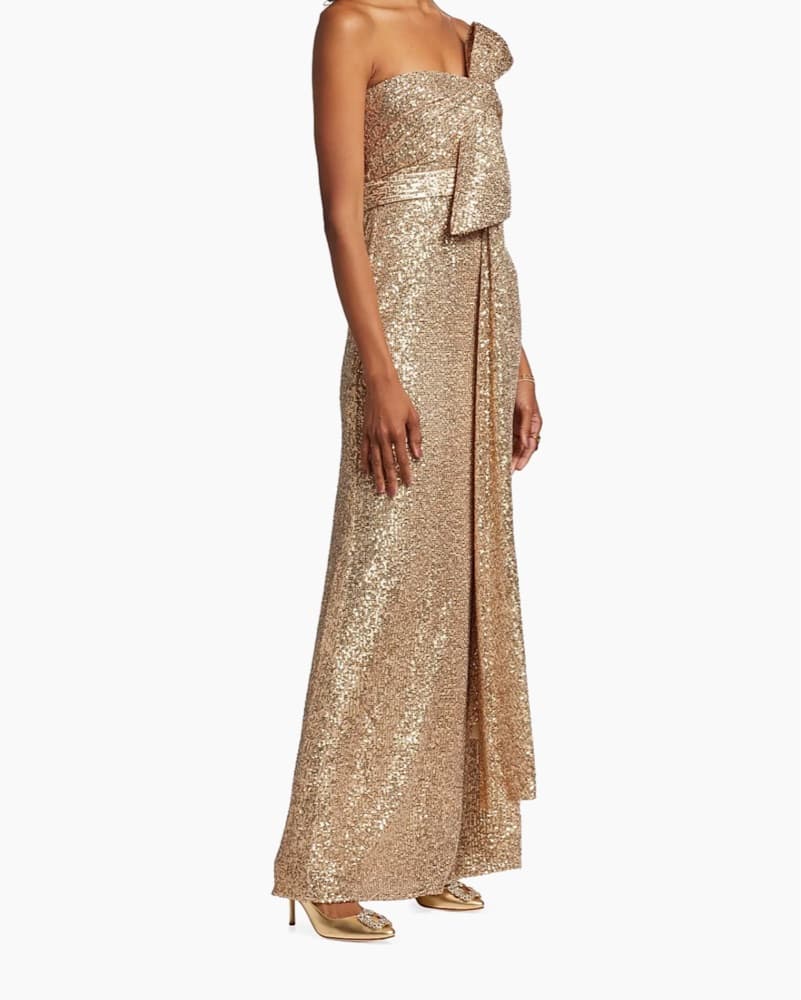 Badgley Mischka Gold Gown - Image 3