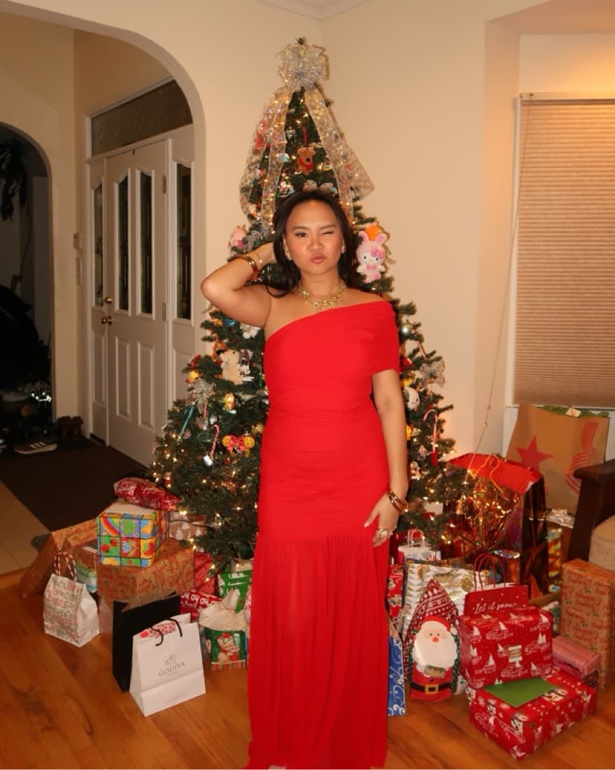 Red Formal Long Dress One Shoulder - Image 4