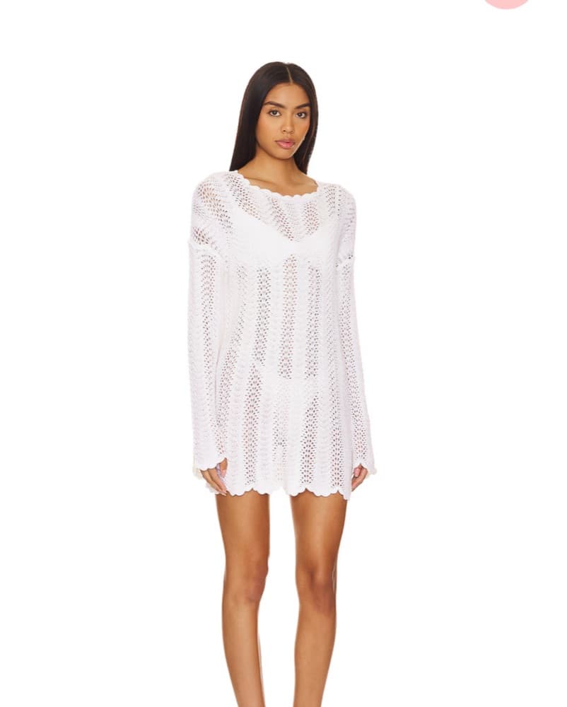 Packable Pullover Coverup White Crochet - Image 2