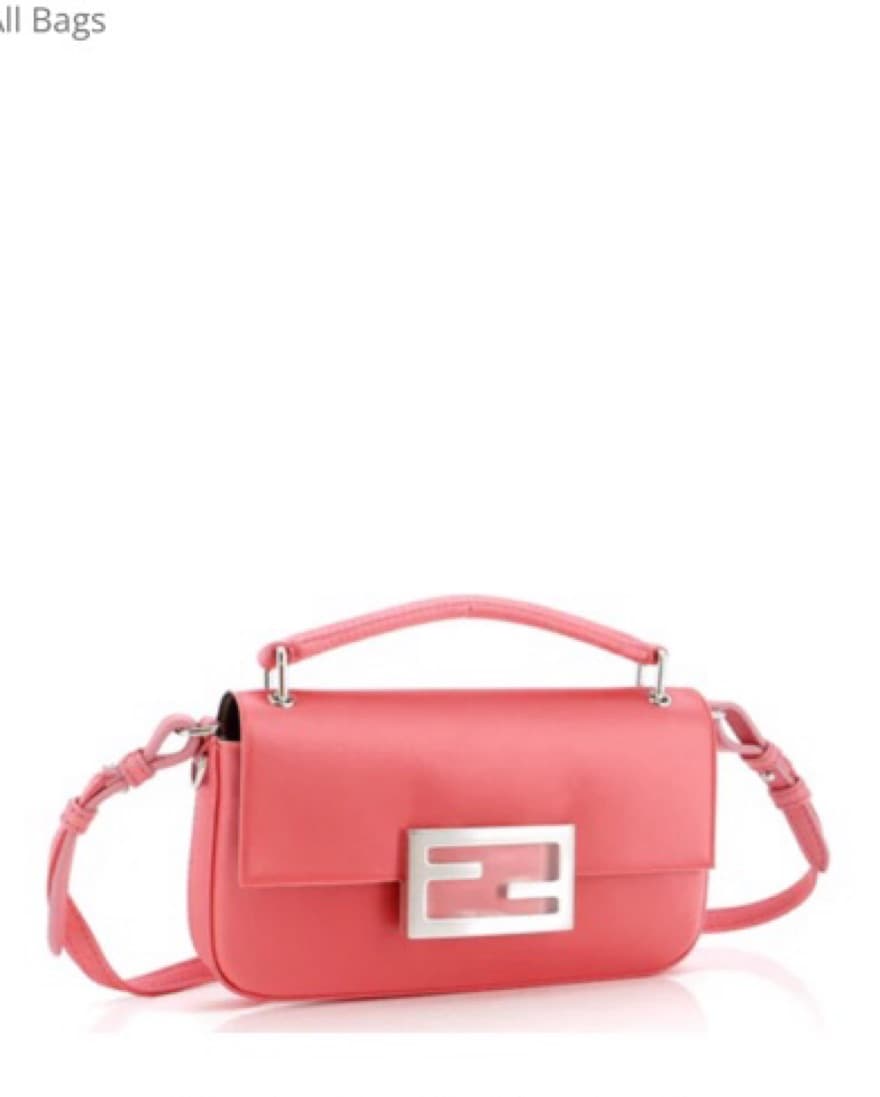 Fendi Pink Satin Phone Baguette Bag - Image 5