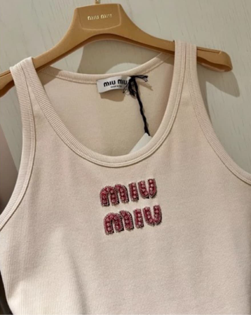Miu Miu Rhinestone Tank - Image 1