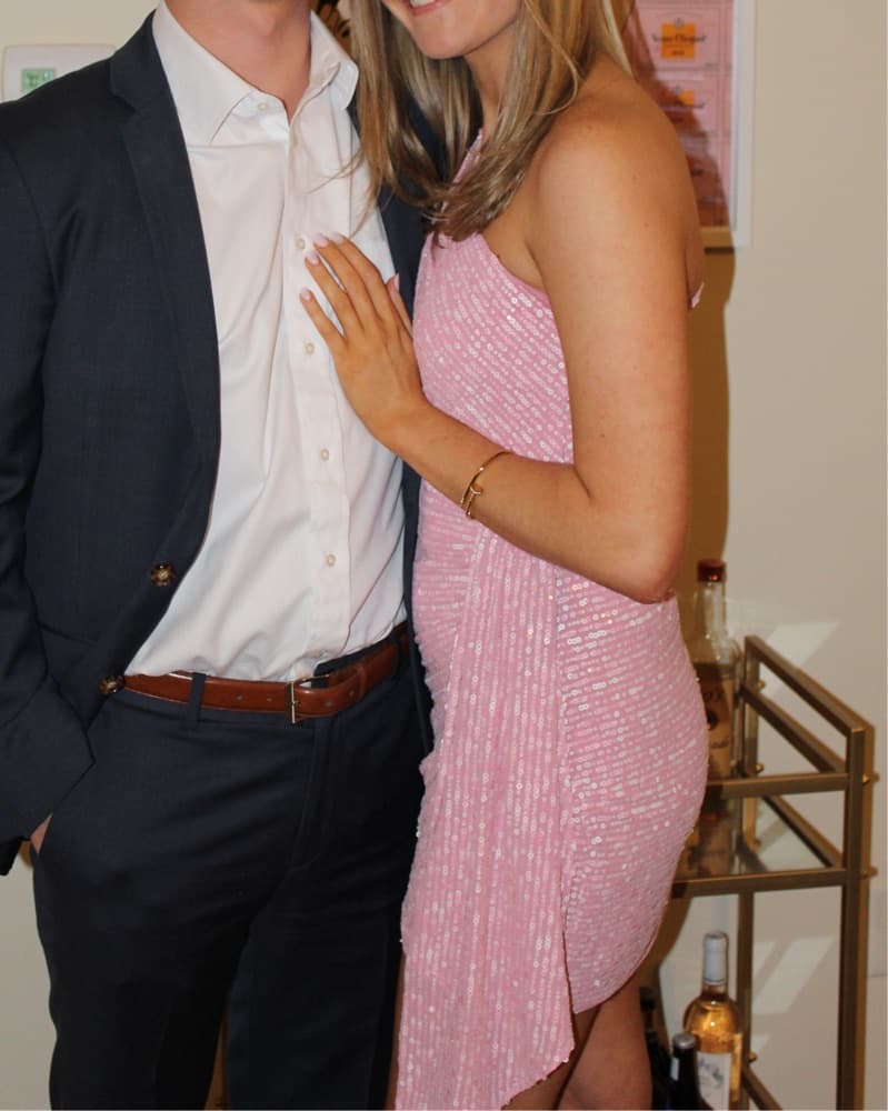 Pink Sequin Revolve Dress - Image 3
