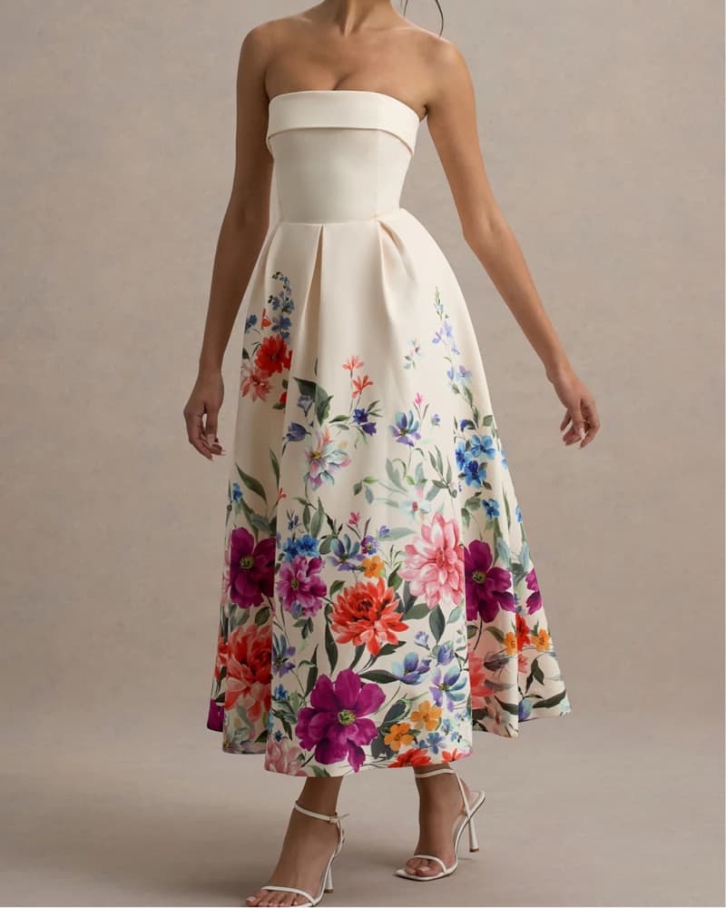 Club London Elegant Floral Midi Dress - Image 1