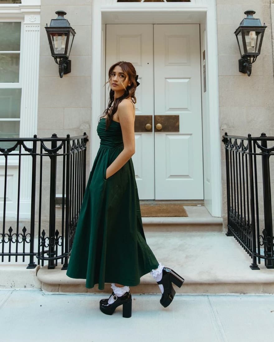 Reformation Green Dress - Image 4