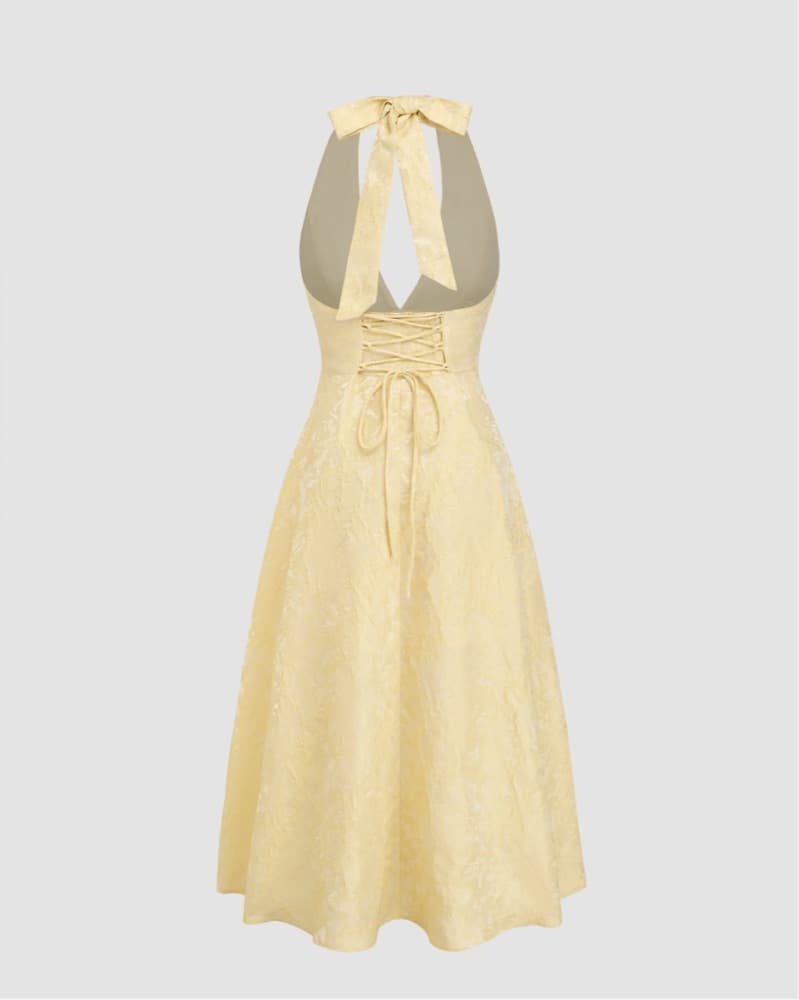 House Of CB Halter Lace Maxi Dress - Image 3