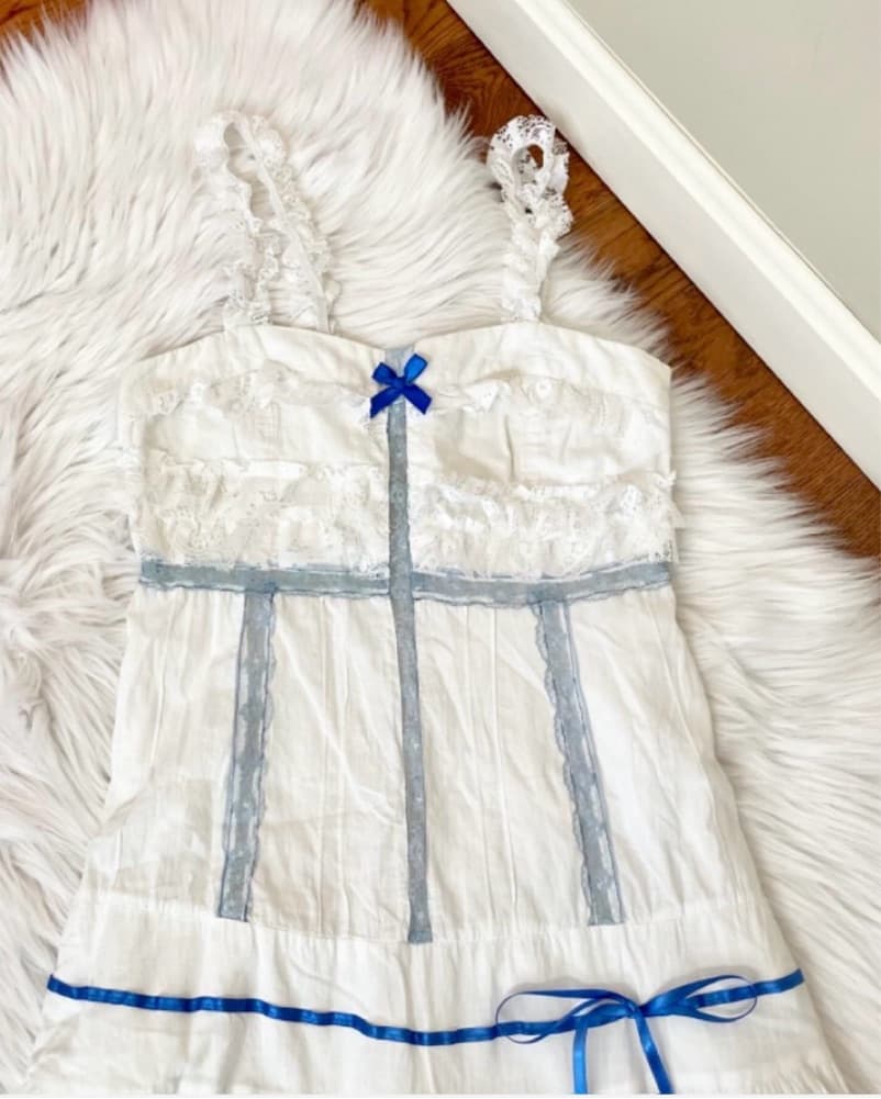 VTG 1970s Drop-Waist Cotton Sundress - Image 4