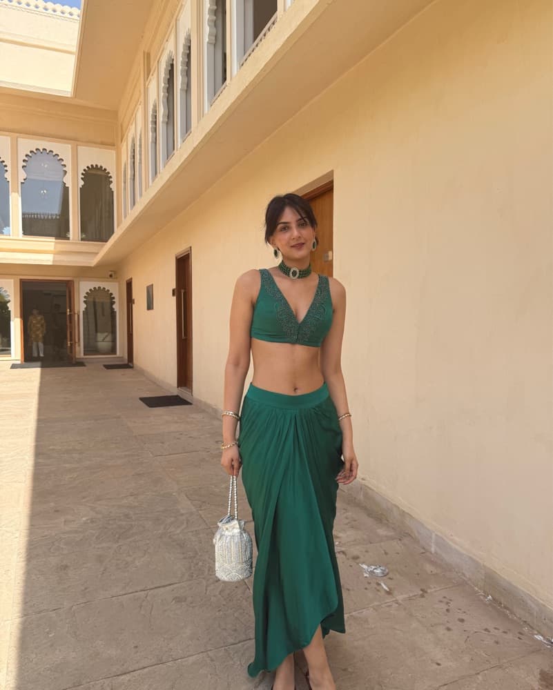 Emerald Green Skirt And Top  - Image 2
