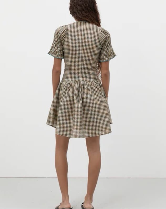 Apres Studio Ruched Mini Dress Buscuit - Image 5