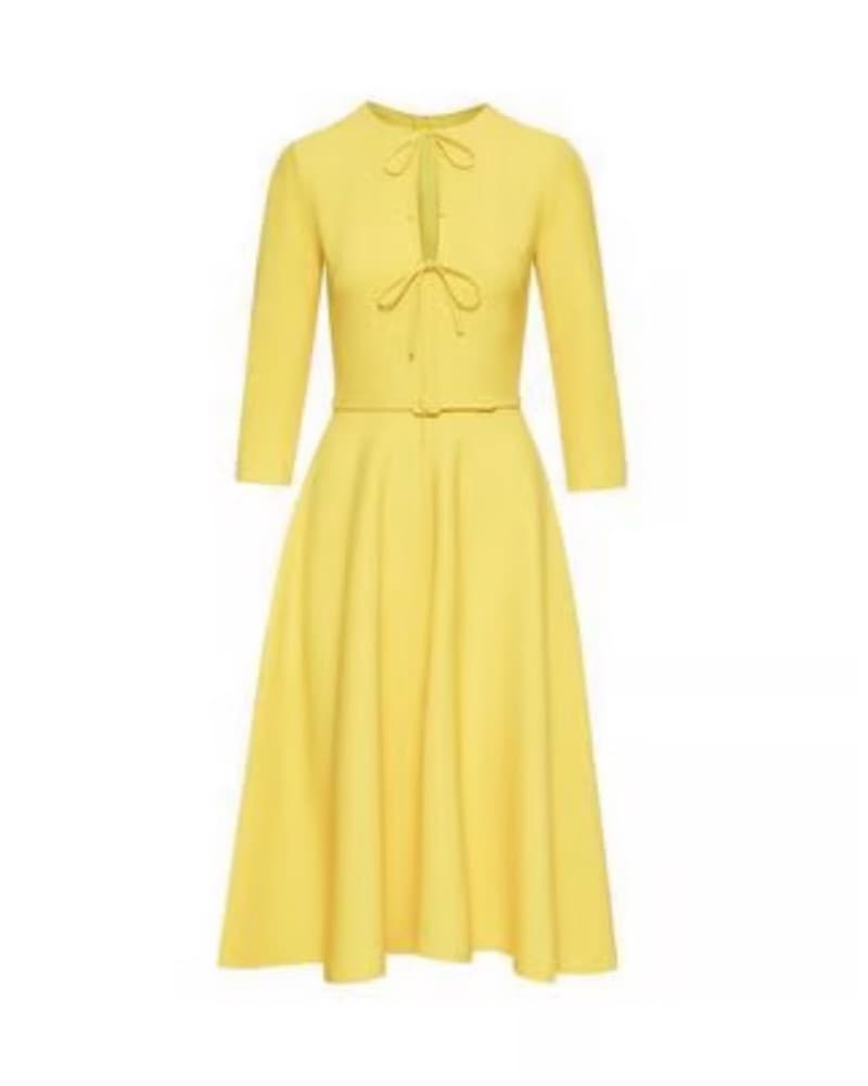 Oscar De La Renta Yellow Front Tie Dress - Image 1