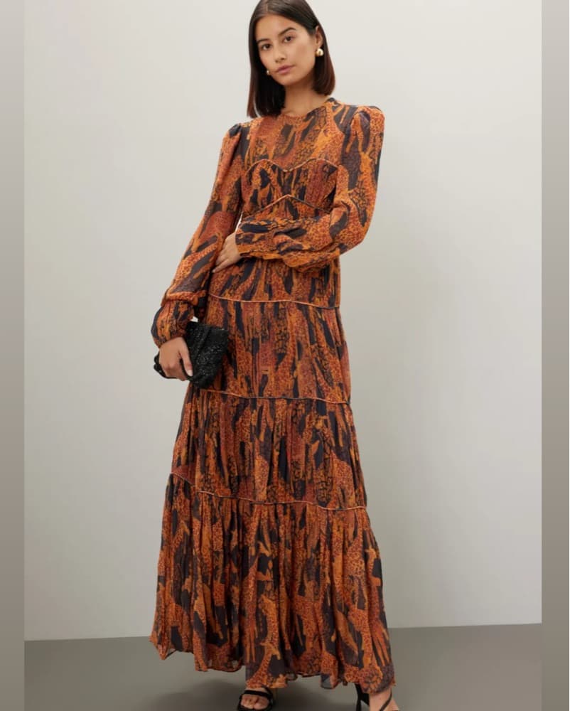 FARM RIO Giraffes Puff Sleeve Maxi Dress - Image 1