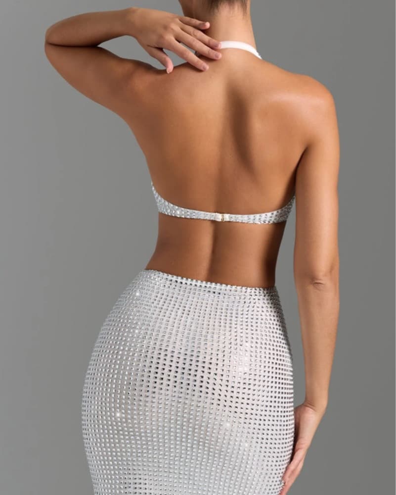 Oh polly Amberly Silver Maxi dress - Image 3