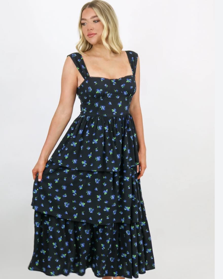 WeWoreWhat Corset Floral Midi Dress - Image 1