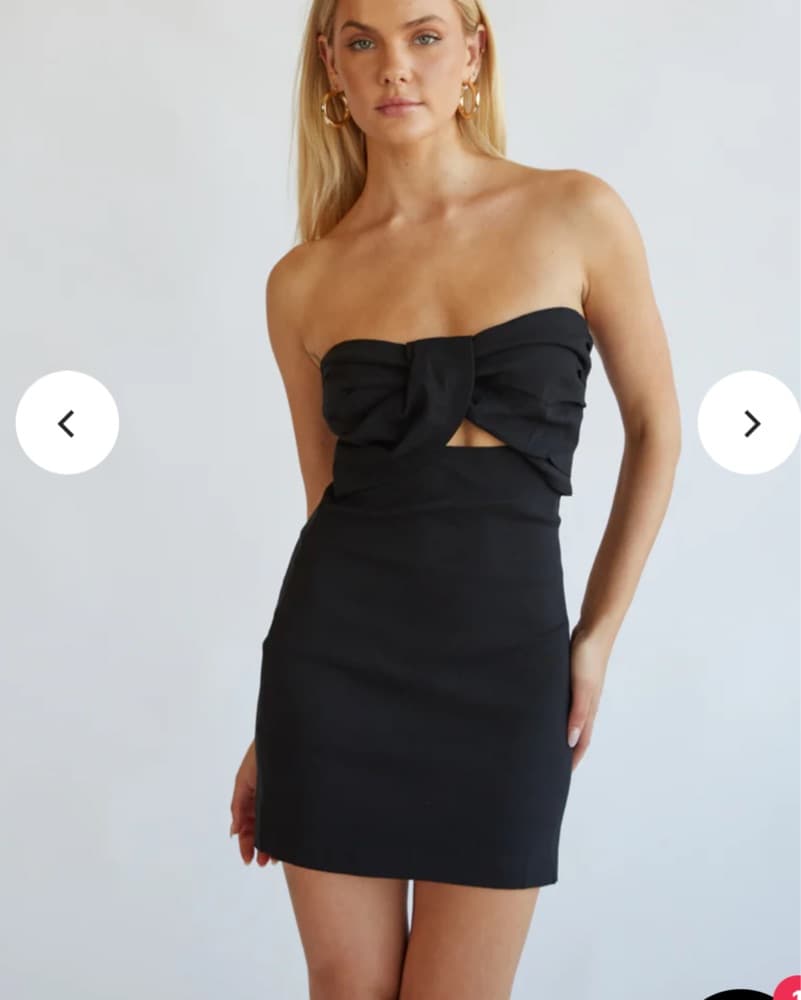 Black Twist Front Mini Dress - Image 2