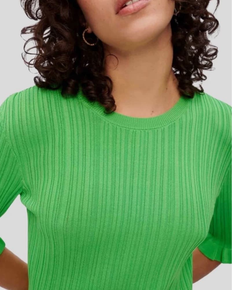 Vibrant Green Maje Knit Mini Dress - Image 5