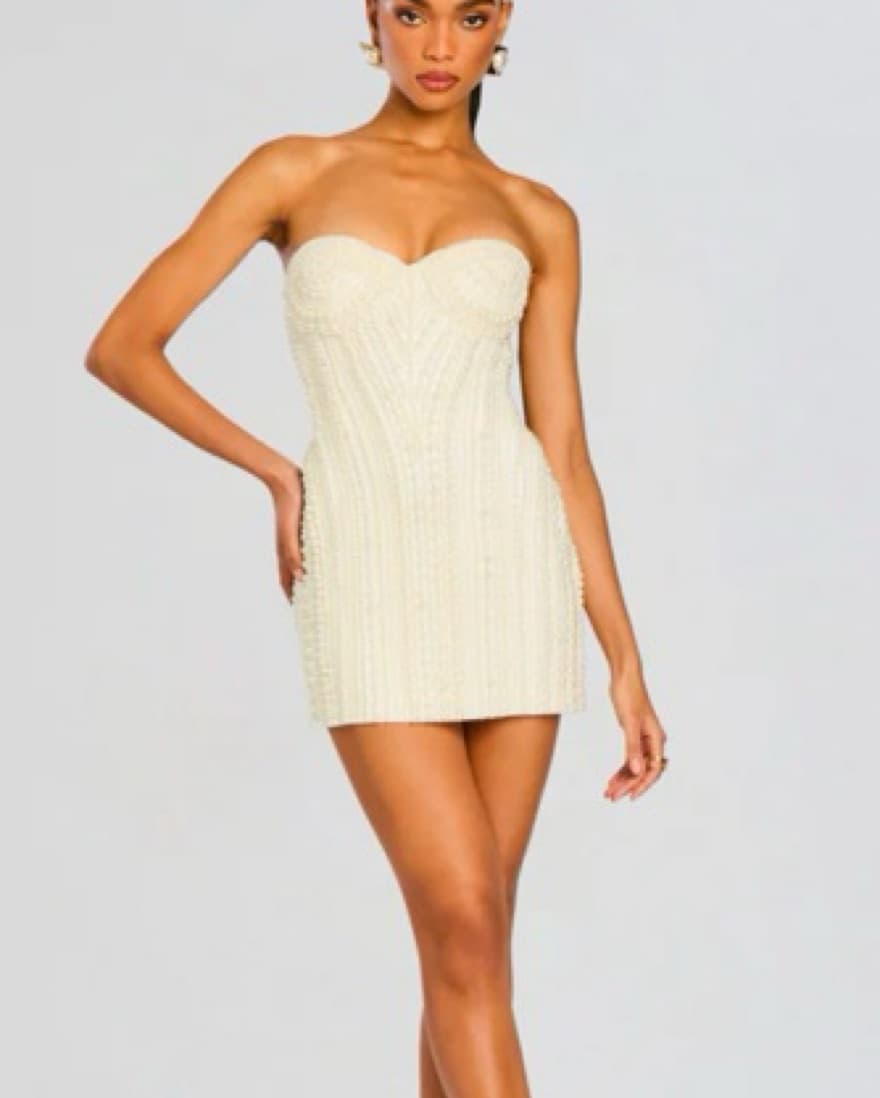 Retrofete Mini Pearl Strapless Dress - Image 1