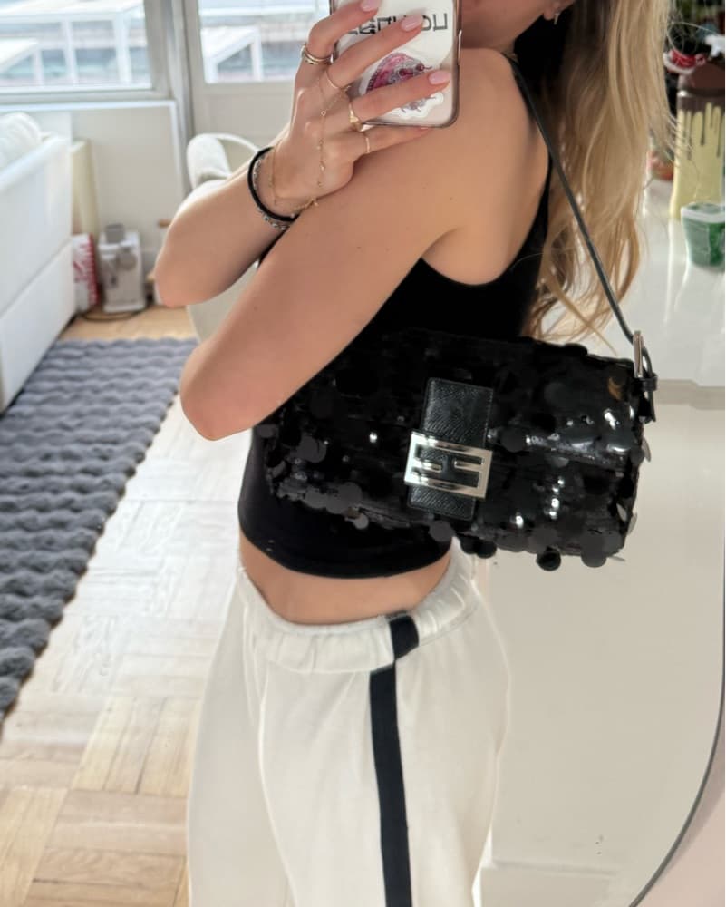 Black Sequin Fendi Baguette - Image 1