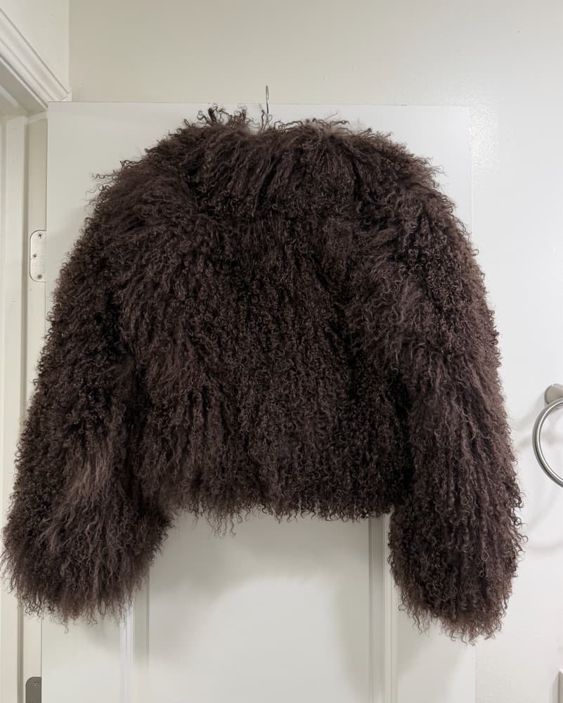 Brown Mongolian Fur Jacket - Image 2