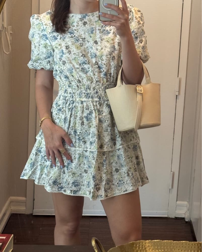 Floral Puff Sleeve Romper - Image 1