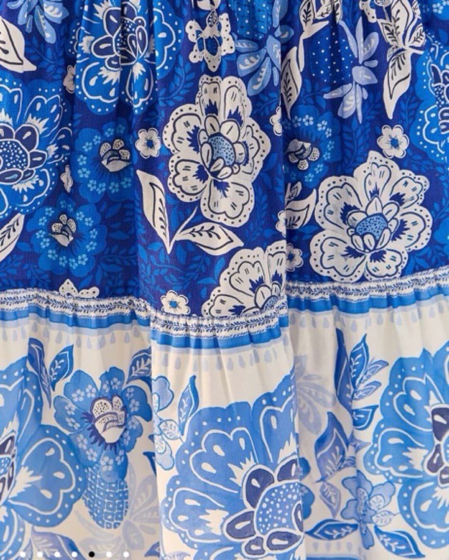 Farm Rio Blue And White Floral Dress - Image 3