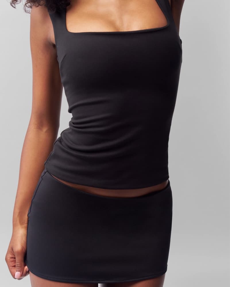 Guizio Black Micro Mini Stretch Skirt - Image 3