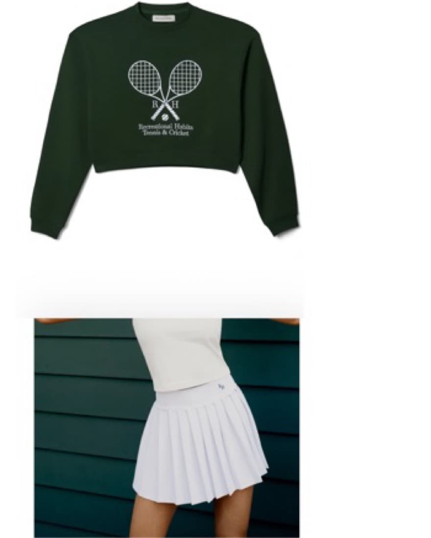Tennis Skirt & Cropped Sweatshirt Or Sep - Image 2