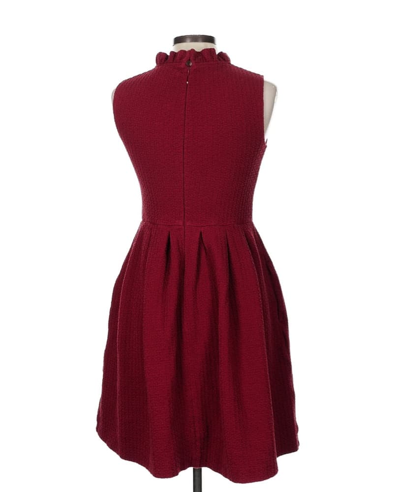 Ganni Maroon/Red Pleated Dress - Image 2