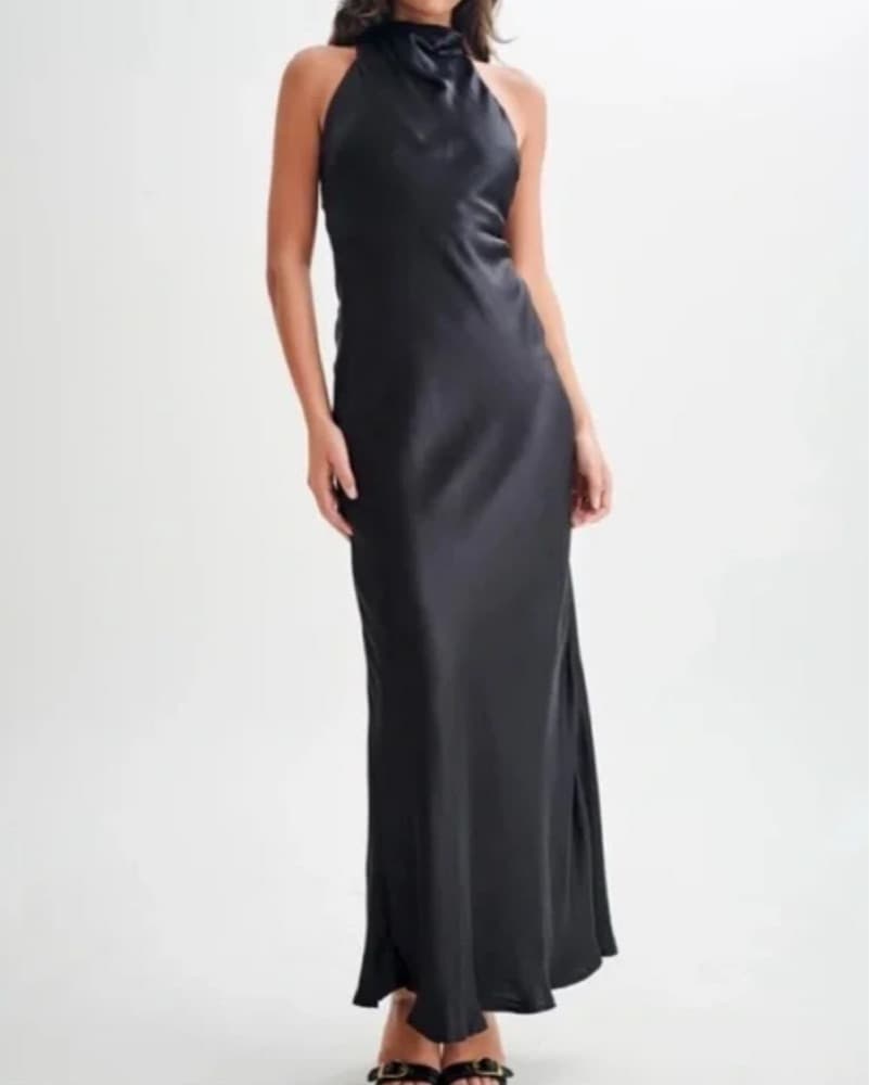 Meshki Claire Black Backless Dress - Image 3