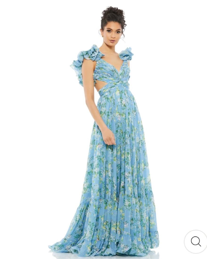Mac Duggal Ruffle Tiered Floral Gown - Image 1