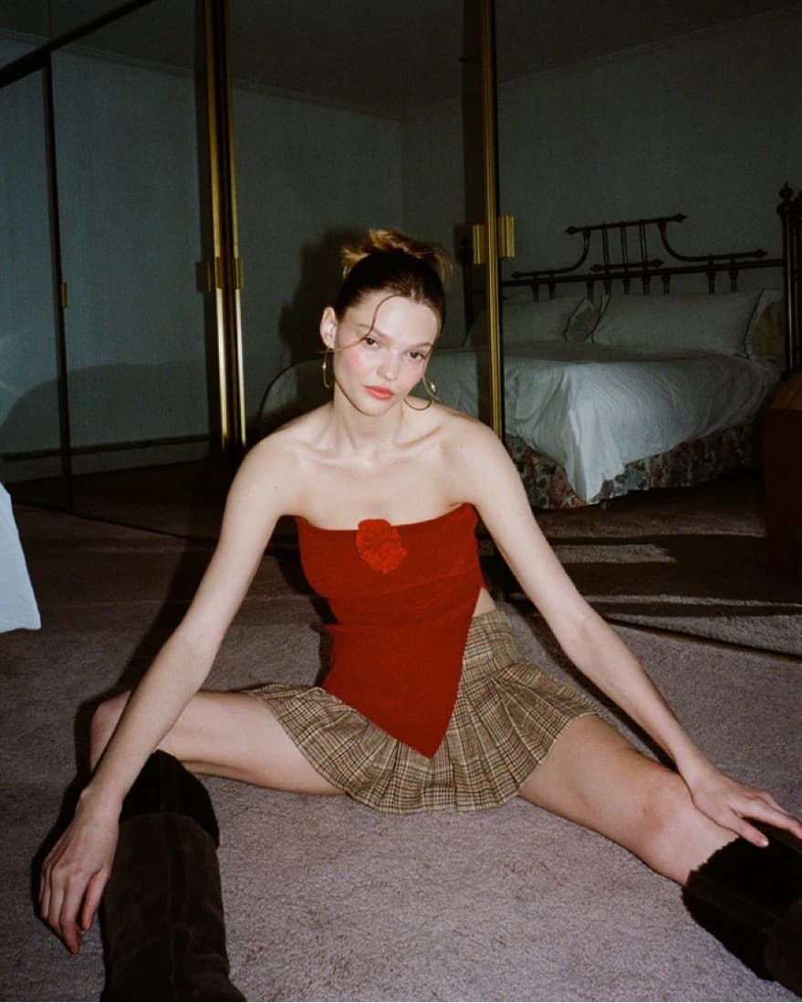 With Jean Red Rose Belle Top - Image 2
