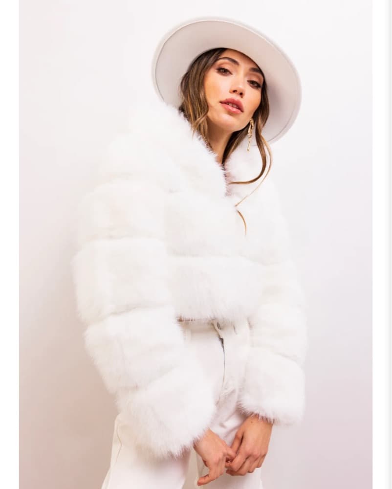 Faux Fur Cropped Jacket - Image 1