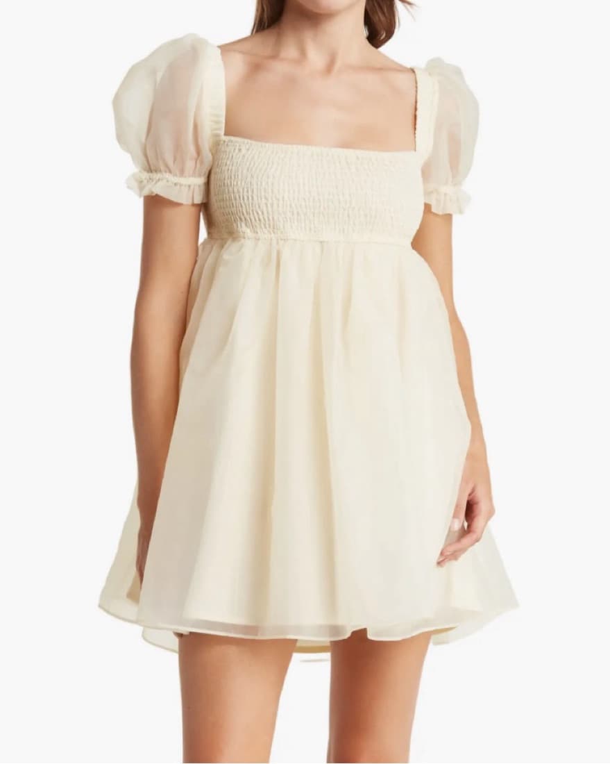 We Wore What Puff Organza Mini Dress - Image 1