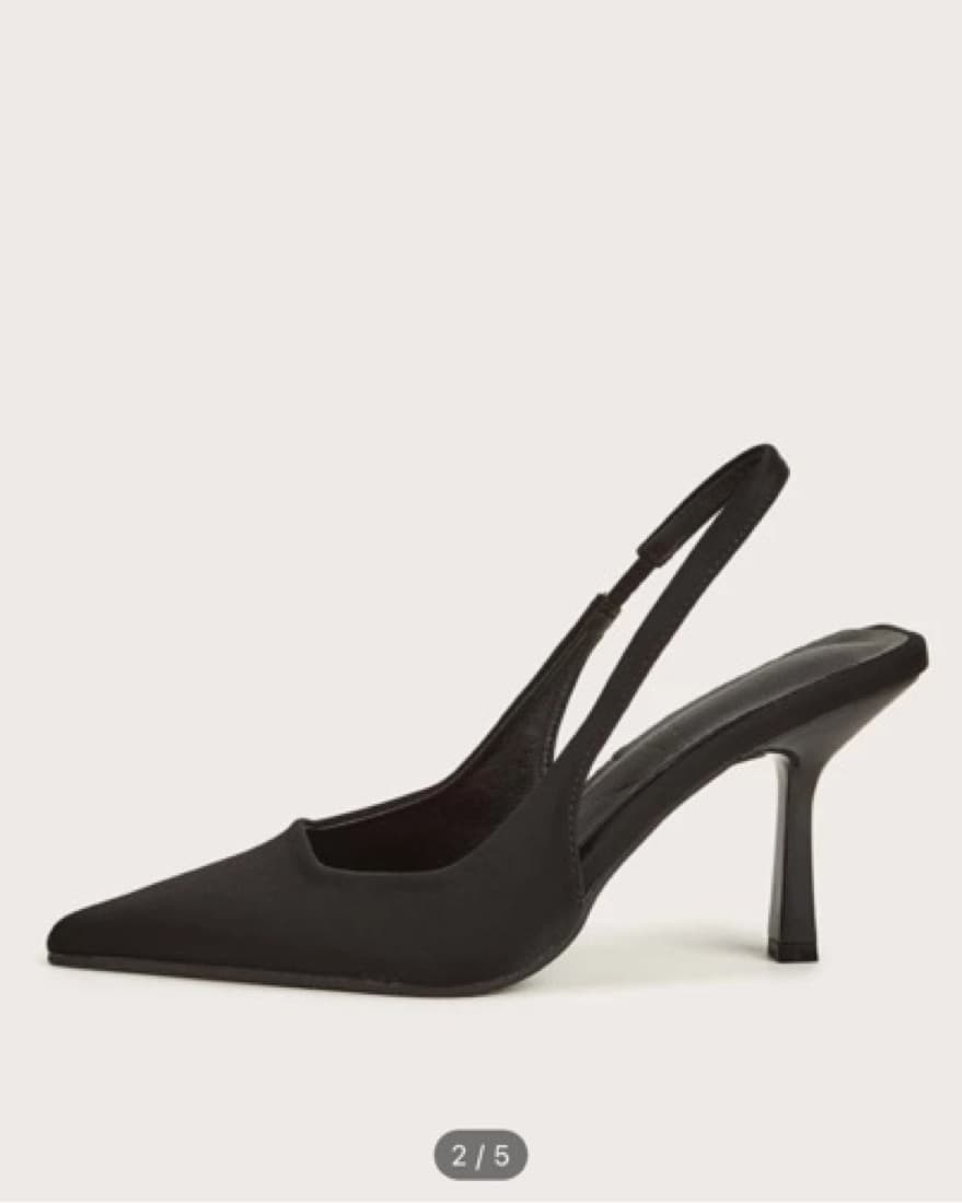 Black Sling Back Kitten Heel  - Image 1