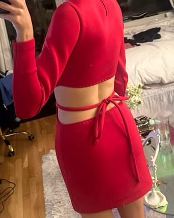 Cynthia Rowley Red Long Sleeved Dress - Image 2