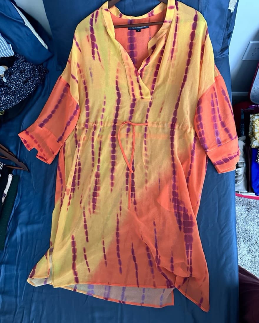 FRENCH CONNECTION Tie Dye Belted Shirt D - Image 4