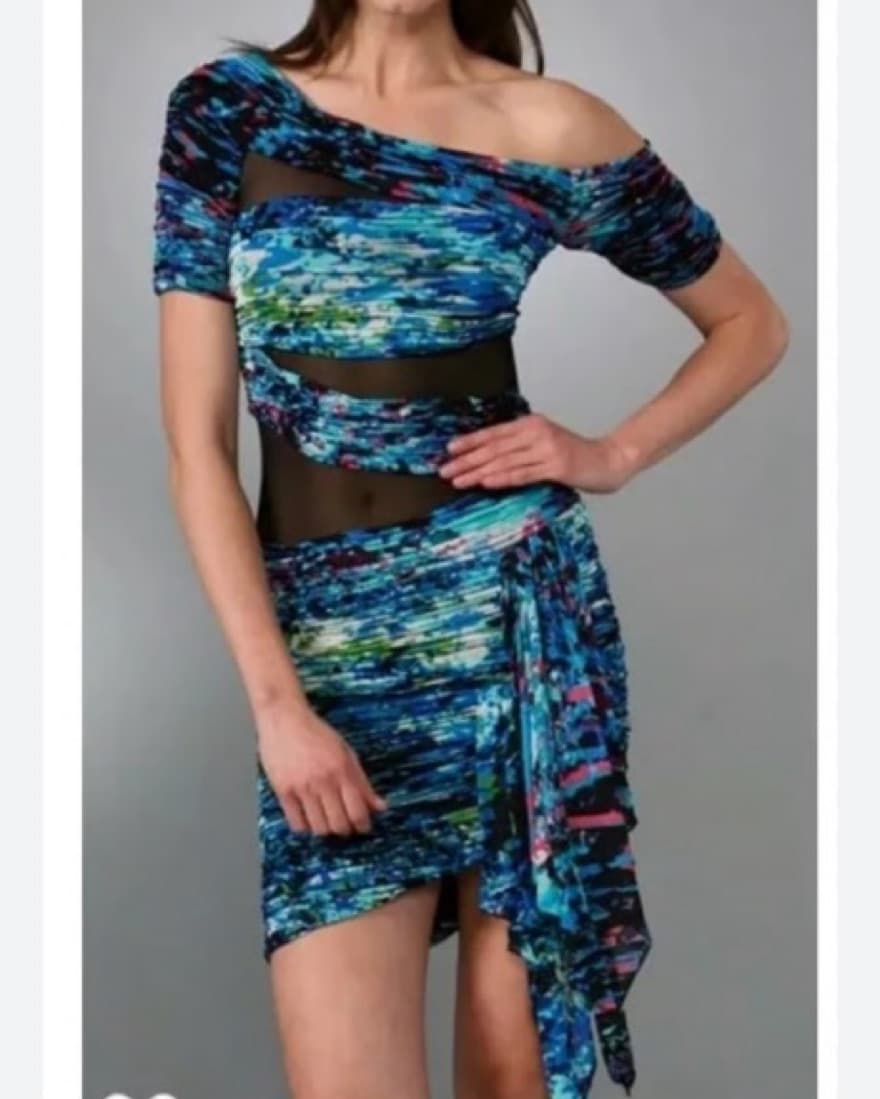 BCBGMAXAZRIA Runway Mesh Panel Bodycon - Image 1