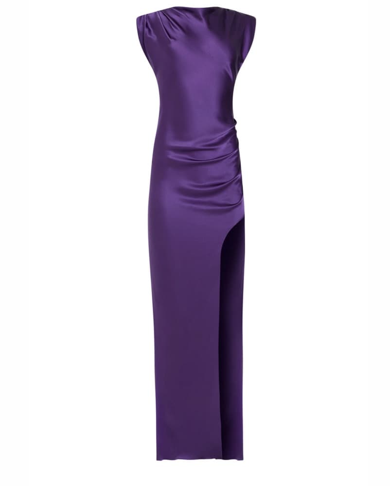 NWT Amanda Uprichard Purple Slit Dress - Image 2