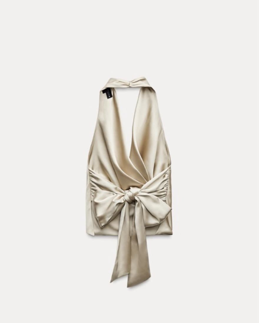 Zara Satin Tie Back Top - Image 2